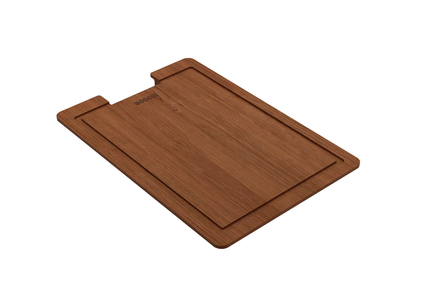 Wooden Cutting Board for BOCCHI STEP RIM fireclay kitchen sinks - Sapele Wood